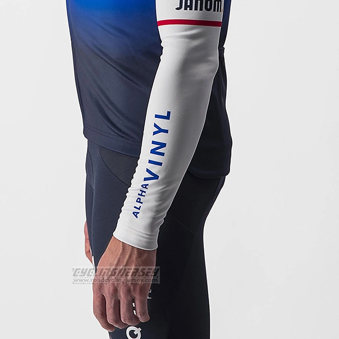 2022 Cycling Jersey Deceuninck Quick Step Bluee White Long Sleeve and Bib Short